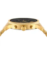 Versus Versace Men's Chronograph Date Quartz Colonne Gold-Tone Stainless Steel Bracelet 44mm