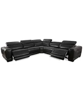 Krofton 5-Pc. Beyond Leather Fabric Sectionals with 2 Power Motion Recliners, Created for Macy's