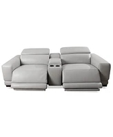 Closeout! Krofton 3-Pc. Beyond Leather Fabric Sofa with 2 Power Motion Recliners and 1 Console, Created for Macy's
