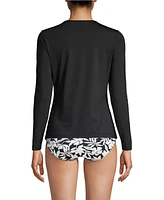 Lands' End Women's Petite Long Sleeve Relaxed Upf 50 Rash Guard