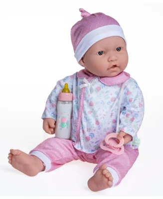 Jc Toys La Baby 17" Soft Body Baby Doll 3-Piece Outfit with Pacifier, Magic Bottle Set