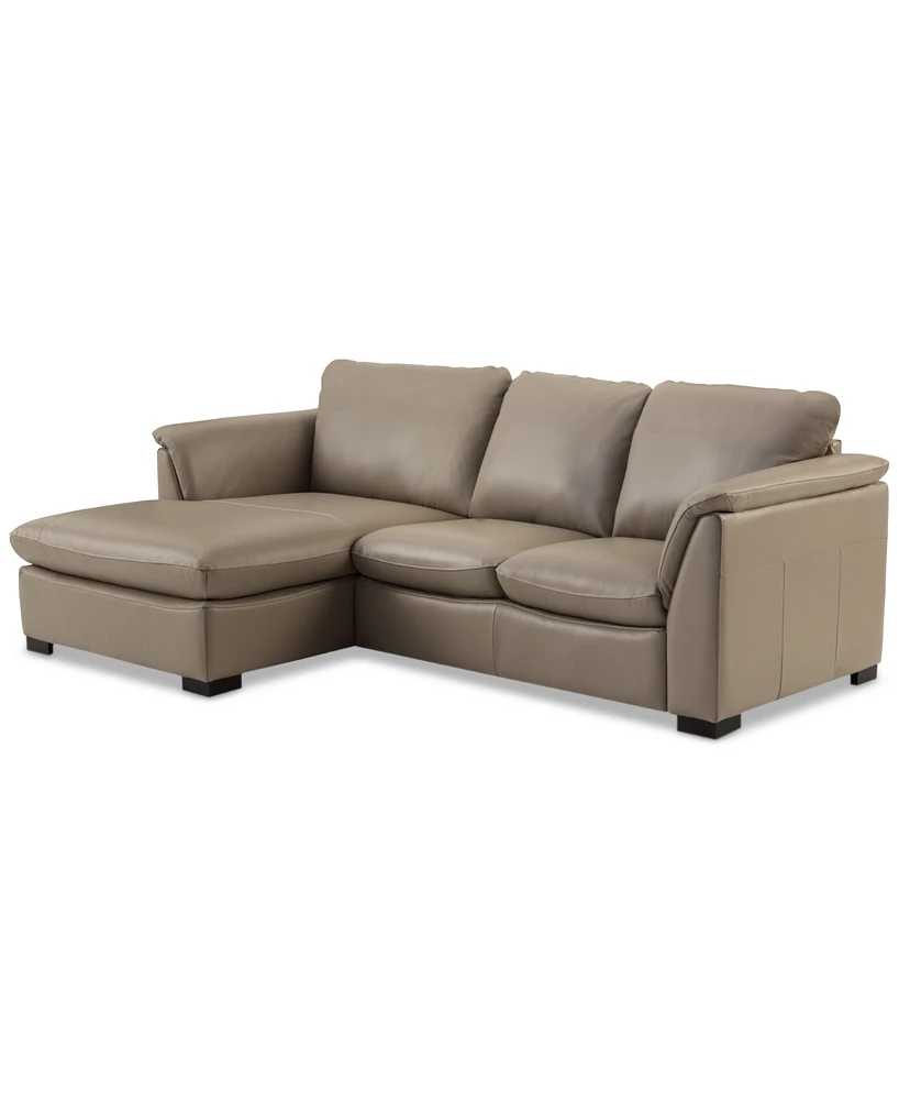 Closeout! Arond 97" 2-Pc. Leather Sectional with Chaise, Created for Macy's