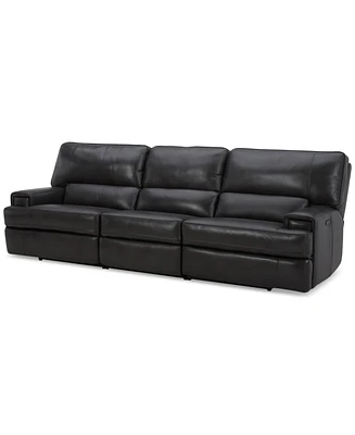 Closeout! Binardo 118" 3 Pc Zero Gravity Leather Sectional with 2 Power Recliners, Created for Macy's