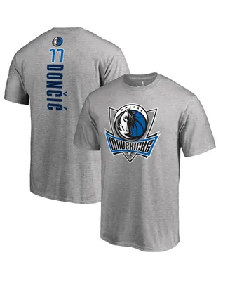 Men's Fanatics Luka Doncic Heather Gray Dallas Mavericks Backer T-shirt