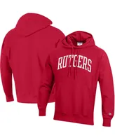 Men's Champion Scarlet Rutgers Knights Team Arch Reverse Weave Pullover Hoodie
