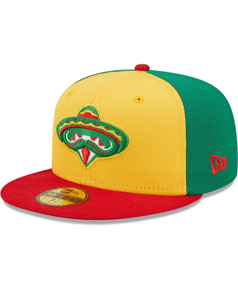 Men's New Era Yellow, Red Diamantes de Arkansas Copa De La Diversion 59FIFTY Fitted Hat