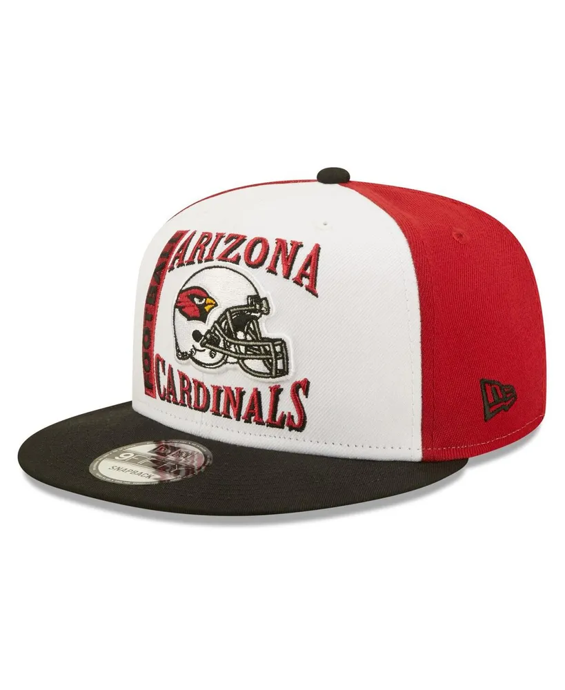 Men's New Era White, Black Arizona Cardinals Retro Sport 9FIFTY Snapback Hat