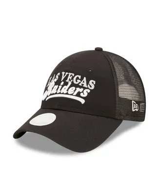 Women's New Era Black Las Vegas Raiders Team Trucker 9FORTY Snapback Hat