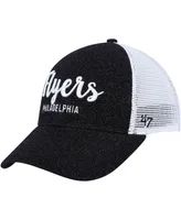 Women's '47 Brand Black, White Philadelphia Flyers Encore Mvp Trucker Snapback Hat