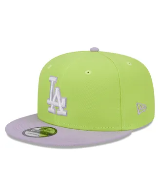 Men's New Era Neon Green and Purple Los Angeles Dodgers Spring Basic Two-Tone 9FIFTY Snapback Hat