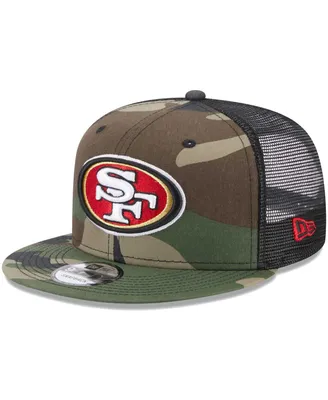 Men's New Era Camo San Francisco 49ers Woodland Trucker 2.0 9FIFTY Snapback  Hat