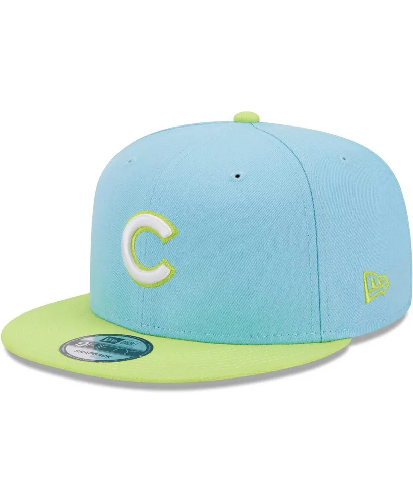Men's New Era Light Blue and Neon Green Chicago Cubs Spring Basic Two-Tone 9FIFTY Snapback Hat