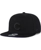 Men's '47 Brand Chicago Cubs Black on Black Sure Shot Captain Snapback Hat