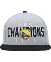 Men's Mitchell & Ness Gray, Black Golden State Warriors Hardwood Classics 2015 Nba Champions Snapback Hat