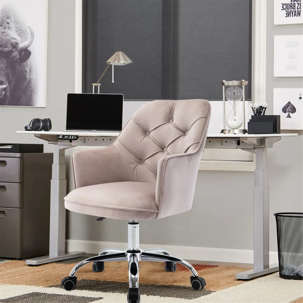 Simplie Fun Velvet Swivel Shell Chair For Living Room, Modern Leisure Armchair, Office Chair