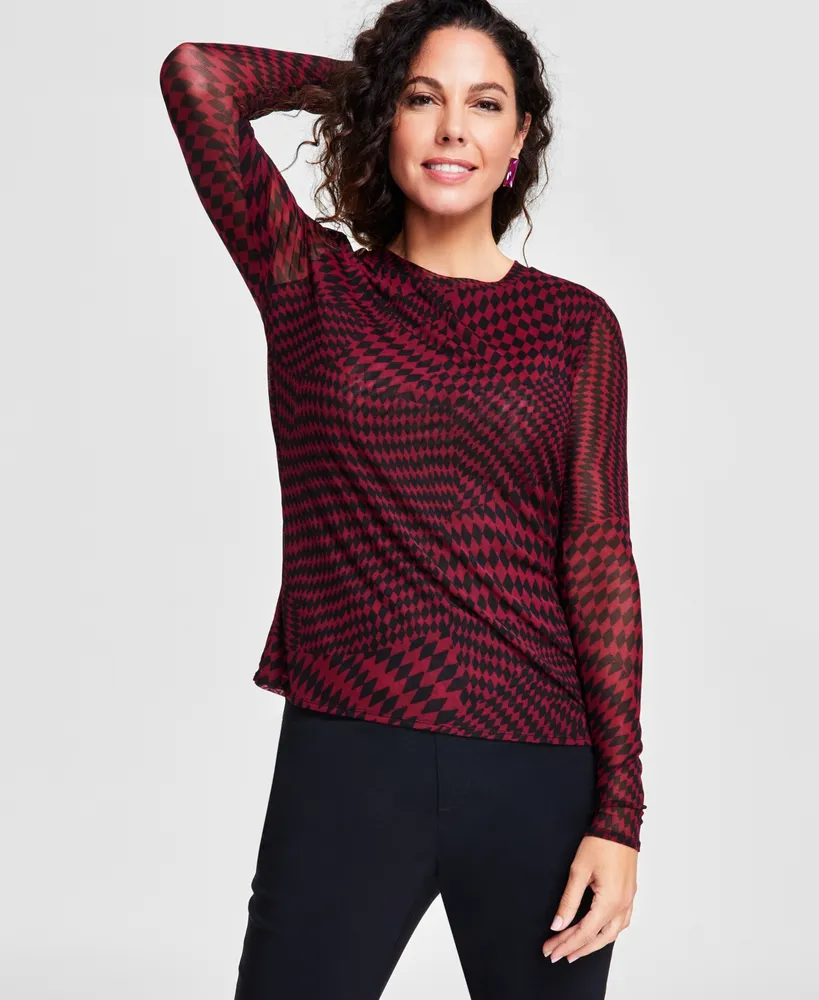 INC International Concepts INC Long-Sleeve Mesh & Lace Bodysuit, Created  for Macy's - Macy's