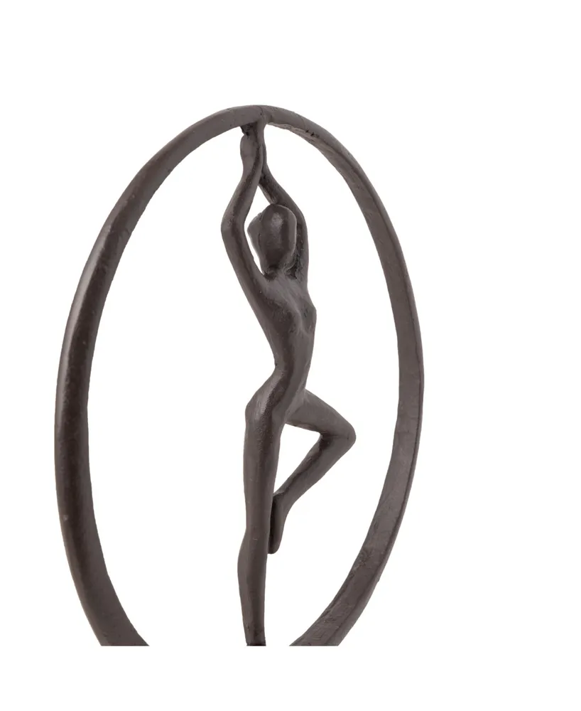 Danya B Yoga Tree Circle Cast Iron Sculpture