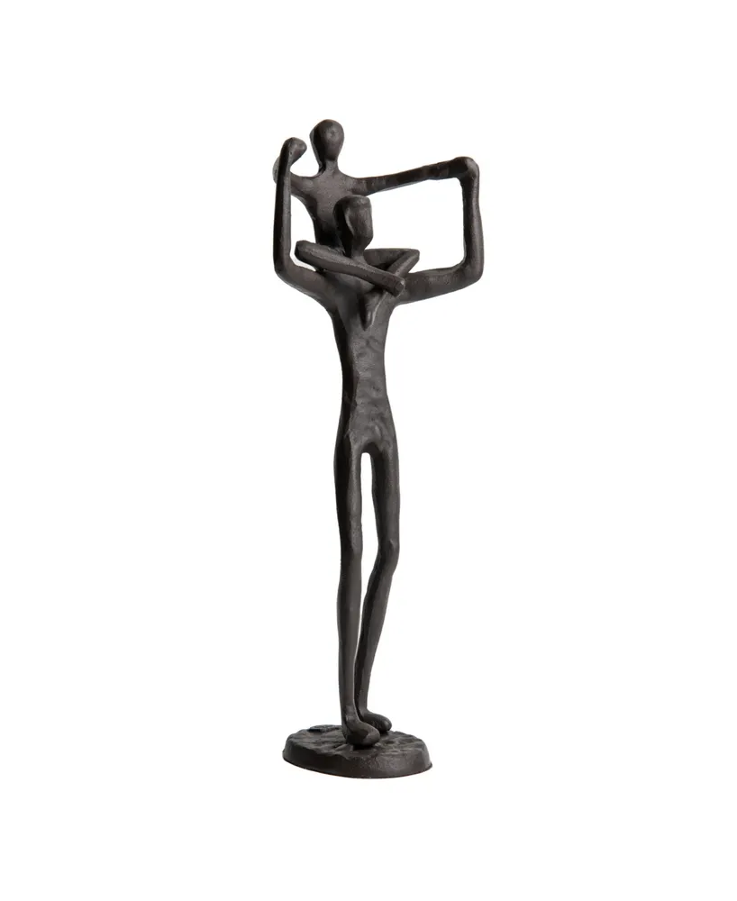 Danya B. Circle Iron Sculpture with Figurine in Yoga Pose