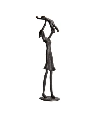 Danya B Proud Mother Lifting Child Up Contemporary Iron Sculpture Statue