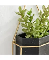 Danya B Modern Geometric Metal 3-Piece Wall Planters Set