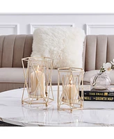 Danya B Prism Warm Hurricane 2-Piece Candle Holders Set