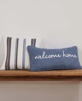 Levtex Tobago Welcome Home Embroidered Decorative Pillow, 24" x 12"