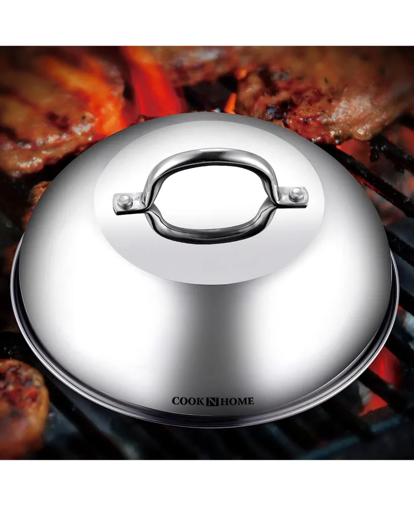 Cook N Home Stainless Steel 12 Inch Round Basting Cover Lid, Griddle Accessories