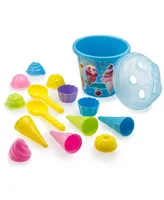 Dollar Deal Top Race Ice Cream Sand Toys for Kids with Large 9" Bucket Pail and Spade Scoop Shovels