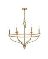 Savoy House Charter 6-Light Chandelier in Warm Brass and Rope