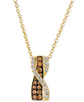 Le Vian Chocolate Diamond & Nude Diamond Crossover 18" Pendant Necklace (5/8 ct. t.w.) in 14k Gold