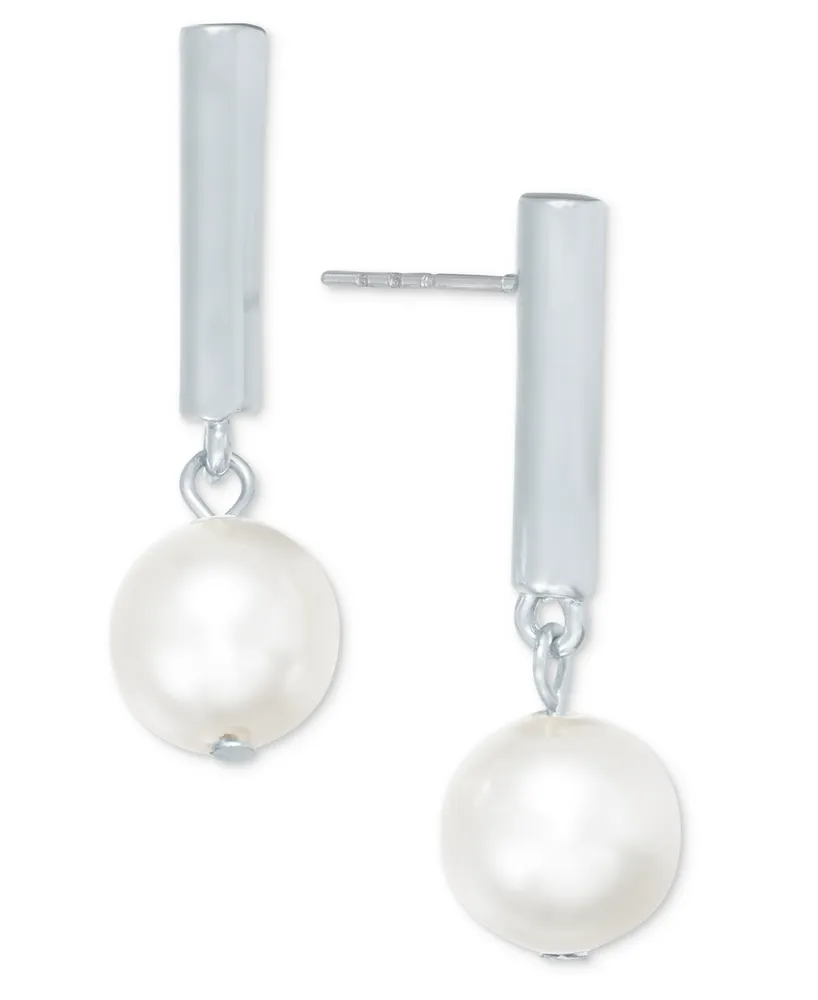 On 34th Imitation-Pearl Drop Earrings, Created for Macy's