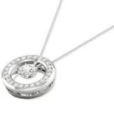 Diamond Orbital Halo Pendant Necklace (1/3 ct. t.w.) in 10k White Gold, 16" + 2" extender