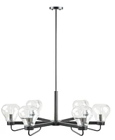 510 Design Bowl Shaped Glass Shades Devon 6-Light Chandelier