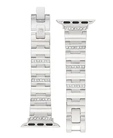 Anne Klein Women's Crystal Embellished Silver-Tone Alloy Metal Bracelet designed for Apple Watch 42mm (Series 10) & 38/40/41mm