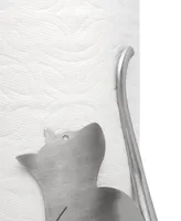Meow Small Size Paper Towel Holder - Silver
