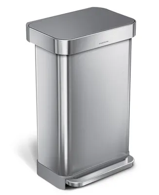 simplehuman 45 Litre Rectangular Step Can with Liner Pocket with Plastic Lid