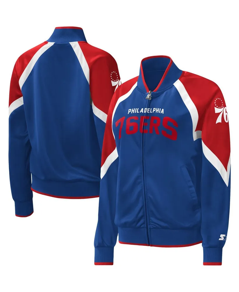 Women's Starter Royal Philadelphia 76ers Slam Dunk Raglan Full-Zip Track Jacket