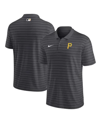 Men's Nike Charcoal Pittsburgh Pirates Authentic Collection Victory Striped Performance Polo Shirt