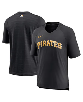 Men's Nike Black Pittsburgh Pirates Authentic Collection Pregame Raglan Performance V-Neck T-shirt