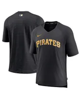 Men's Nike Black Pittsburgh Pirates Authentic Collection Pregame Raglan Performance V-Neck T-shirt