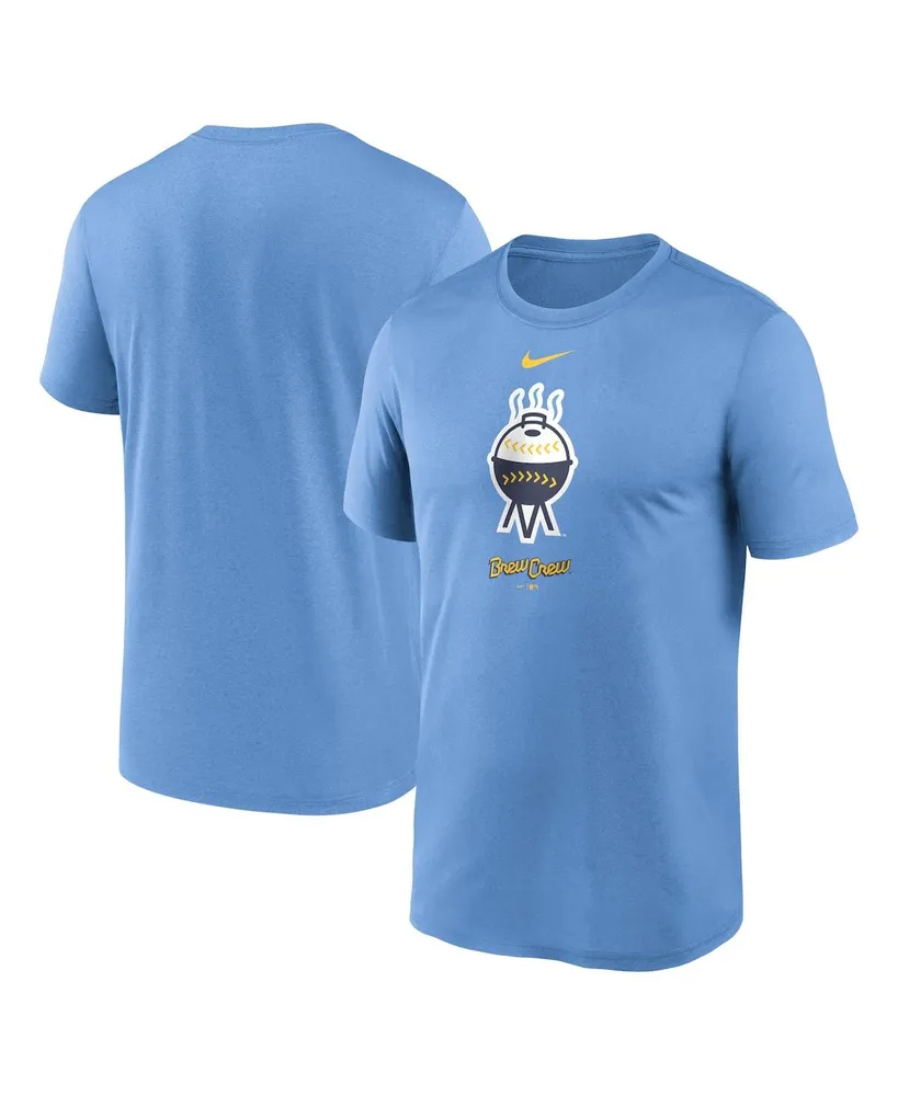 Men's Nike Light Blue Milwaukee Brewers City Connect Logo T-shirt