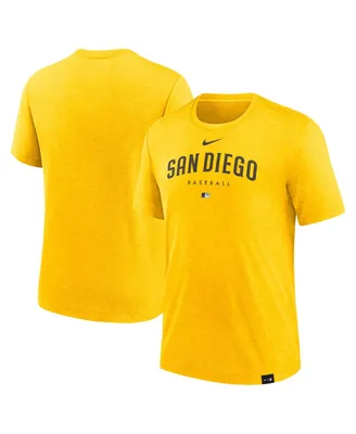 Men's Nike Heather Gold San Diego Padres Authentic Collection Early Work Tri-Blend Performance T-shirt