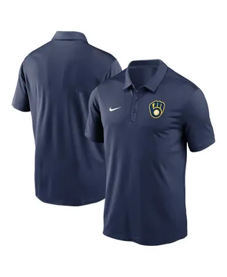 Men's Nike Navy Milwaukee Brewers Agility Performance Polo Shirt