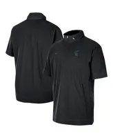 Men's Nike Black Michigan State Spartans Coaches Half-Zip Short Sleeve Jacket