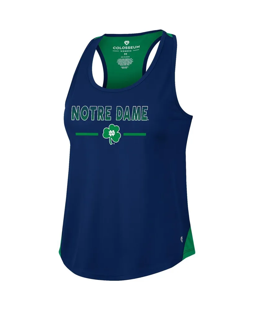 Women's Colosseum Navy Notre Dame Fighting Irish Sachs 2-Hit Scoop Neck Racerback Tank Top