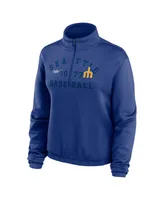 Women's Nike Royal Seattle Mariners Rewind Splice Half-Zip Sweatshirt