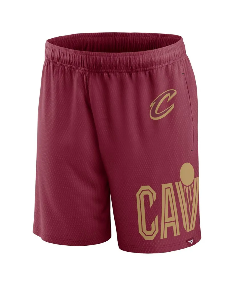 Men's Fanatics Wine Cleveland Cavaliers Free Throw Mesh Shorts
