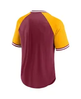 Men's Fanatics Burgundy, Gold Washington Commanders Second Wind Raglan V-Neck T-shirt