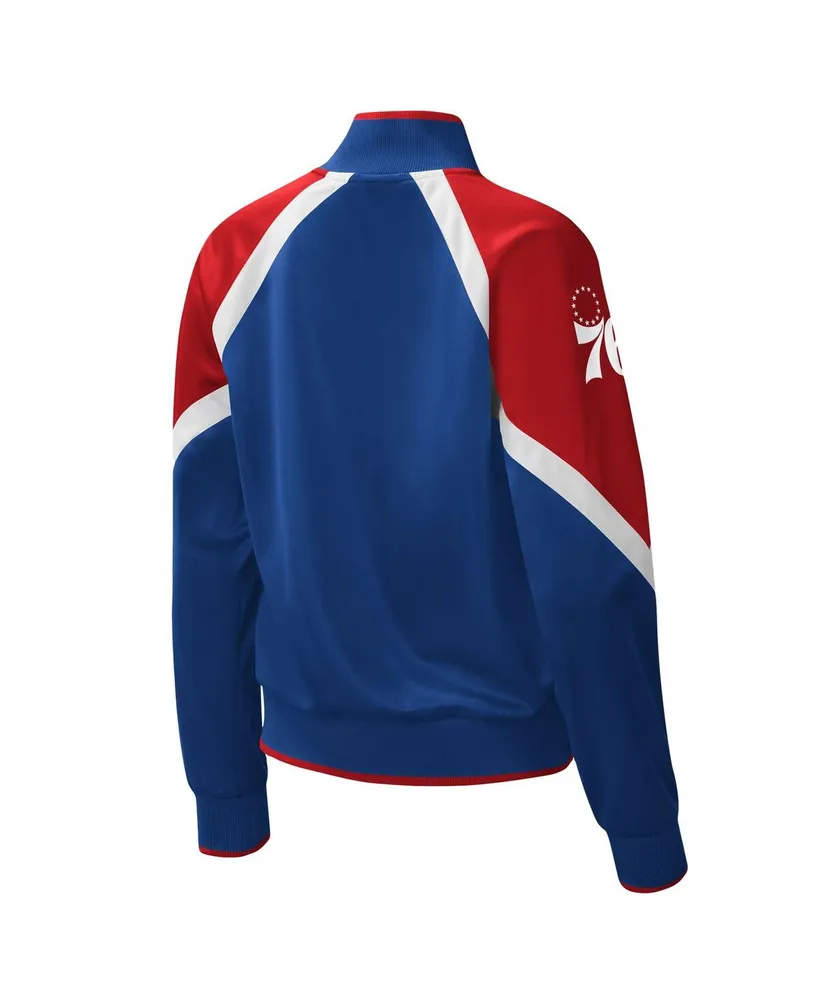 Women's Starter Royal Philadelphia 76ers Slam Dunk Raglan Full-Zip Track Jacket