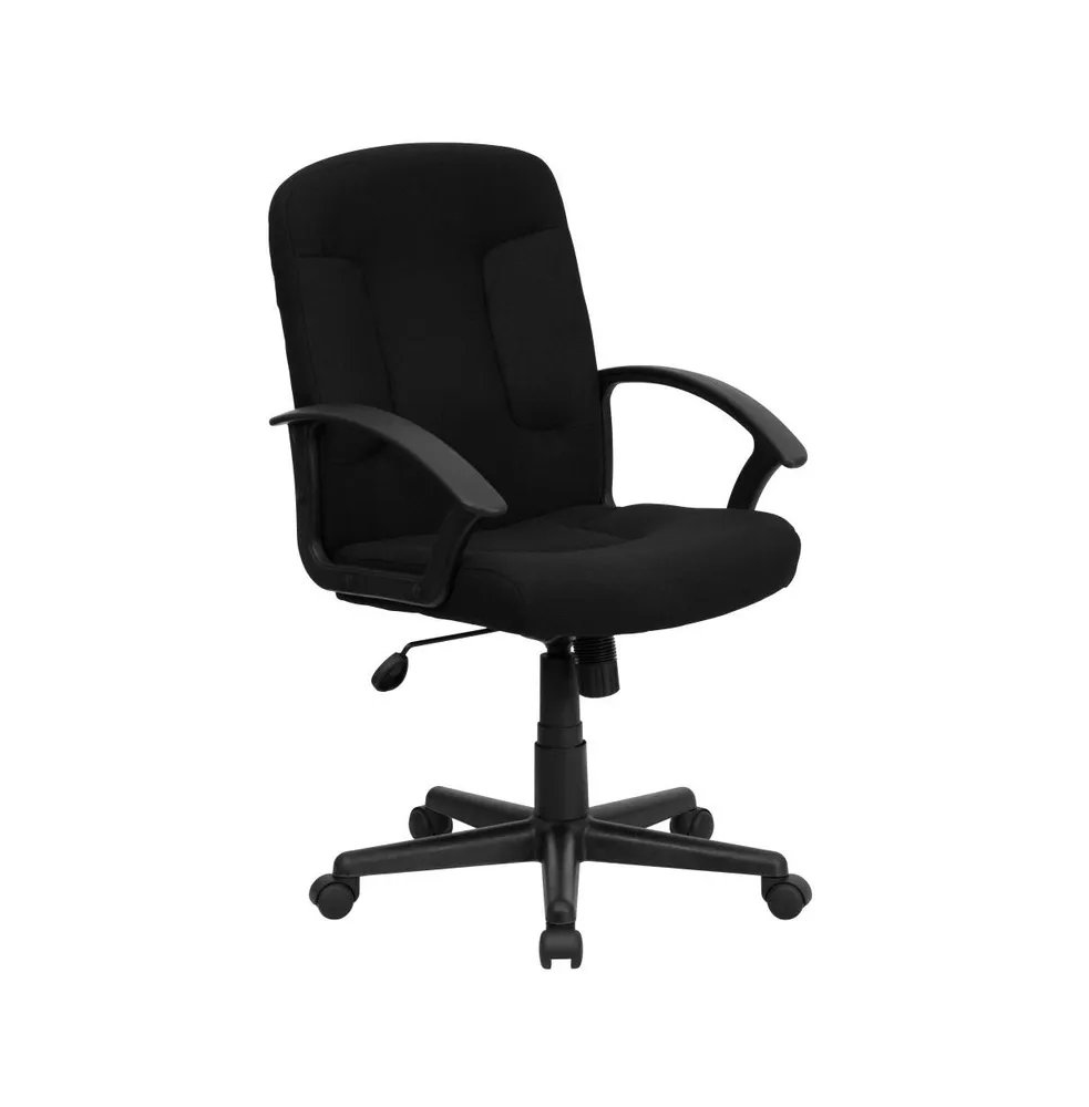 Emma+Oliver Mid-Back Fabric Executive Swivel Office Chair With Nylon Arms